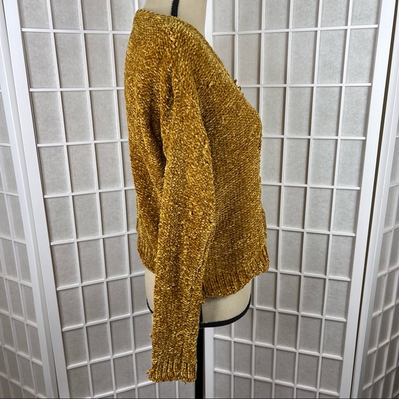 LOVE ON A HANGER Mustard Yellow Popcorn Knit Sweater | Size Small - Picture 4 of 11